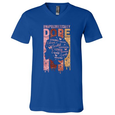 Unapologetically Dope Black History Month African American Gift V-Neck T-Shirt