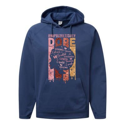 Unapologetically Dope Black History Month African American Gift Performance Fleece Hoodie