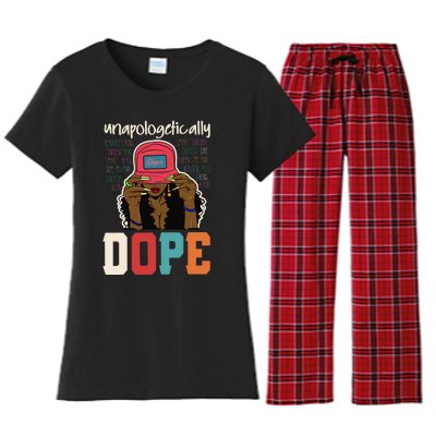 Unapologetically Dope Black Afro Black History Juneteenth Women's Flannel Pajama Set