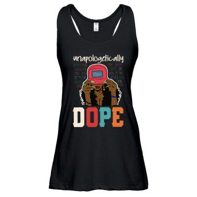 Unapologetically Dope Black Afro Black History Juneteenth Ladies Essential Flowy Tank