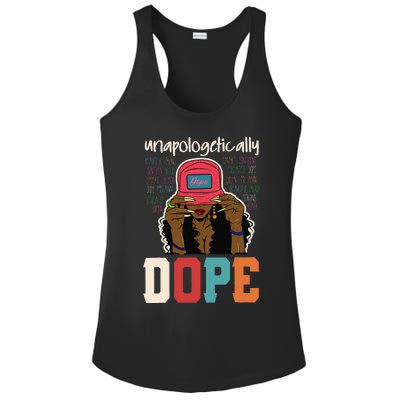 Unapologetically Dope Black Afro Black History Juneteenth Ladies PosiCharge Competitor Racerback Tank