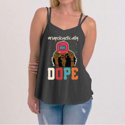 Unapologetically Dope Black Afro Black History Juneteenth Women's Strappy Tank