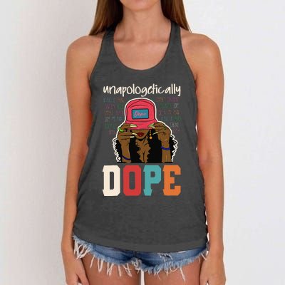 Unapologetically Dope Black Afro Black History Juneteenth Women's Knotted Racerback Tank