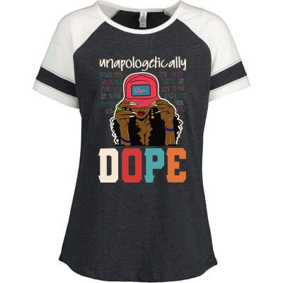 Unapologetically Dope Black Afro Black History Juneteenth Enza Ladies Jersey Colorblock Tee