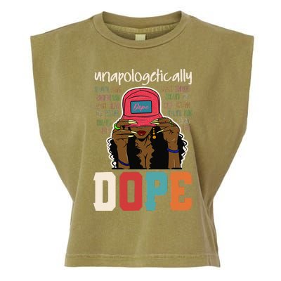 Unapologetically Dope Black Afro Black History Juneteenth Garment-Dyed Women's Muscle Tee