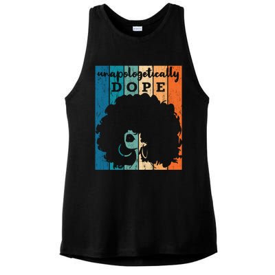 Unapologetically Dope Black History Month African American Gift Ladies PosiCharge Tri-Blend Wicking Tank