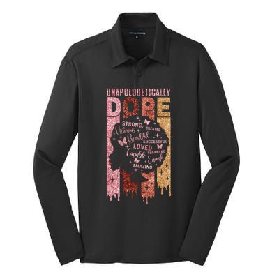 Unapologetically Dope Black History Month African American Great Gift Silk Touch Performance Long Sleeve Polo