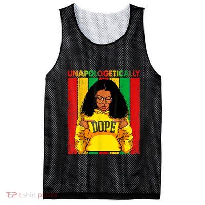 Unapologetically Dope Black Pride Melanin African American Mesh Reversible Basketball Jersey Tank