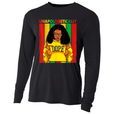 Unapologetically Dope Black Pride Melanin African American Cooling Performance Long Sleeve Crew