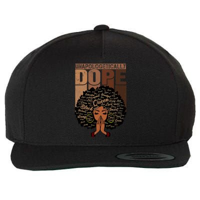 Unapologetically Dope Black Afro Black History Febuary Gift Wool Snapback Cap