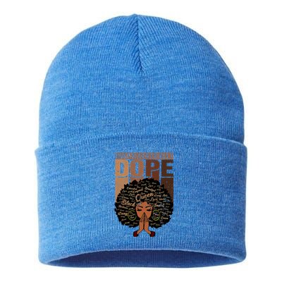 Unapologetically Dope Black Afro Black History Febuary Gift Sustainable Knit Beanie