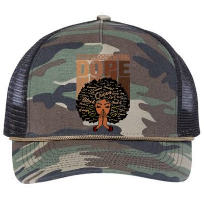 Unapologetically Dope Black Afro Black History Febuary Gift Retro Rope Trucker Hat Cap