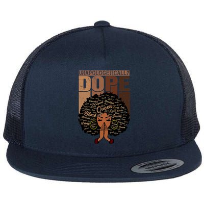 Unapologetically Dope Black Afro Black History Febuary Gift Flat Bill Trucker Hat