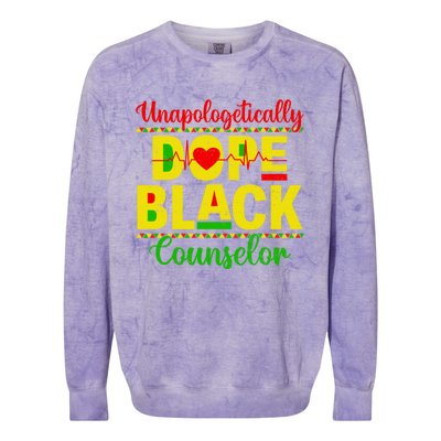 Unapologetically Dope Black Counselor African Juneteenth Gift Colorblast Crewneck Sweatshirt