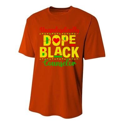 Unapologetically Dope Black Counselor African Juneteenth Gift Performance Sprint T-Shirt