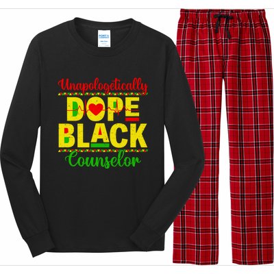 Unapologetically Dope Black Counselor African Juneteenth Gift Long Sleeve Pajama Set