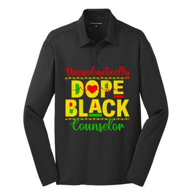 Unapologetically Dope Black Counselor African Juneteenth Gift Silk Touch Performance Long Sleeve Polo