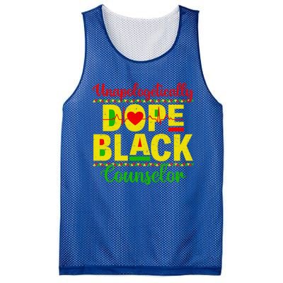 Unapologetically Dope Black Counselor African Juneteenth Gift Mesh Reversible Basketball Jersey Tank