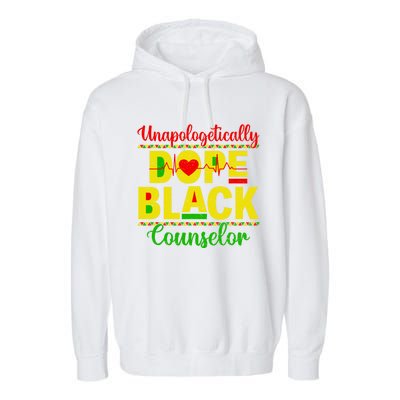 Unapologetically Dope Black Counselor African Juneteenth Gift Garment-Dyed Fleece Hoodie