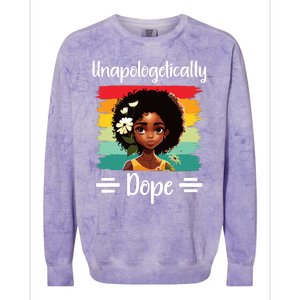 Unapologetically Dope Black Afro Girl Black History Month Colorblast Crewneck Sweatshirt