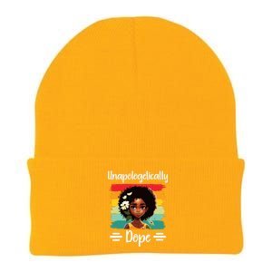 Unapologetically Dope Black Afro Girl Black History Month Knit Cap Winter Beanie