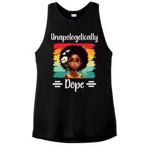 Unapologetically Dope Black Afro Girl Black History Month Ladies PosiCharge Tri-Blend Wicking Tank