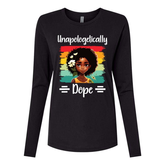 Unapologetically Dope Black Afro Girl Black History Month Womens Cotton Relaxed Long Sleeve T-Shirt