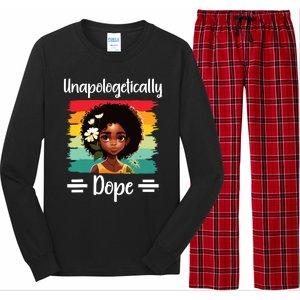 Unapologetically Dope Black Afro Girl Black History Month Long Sleeve Pajama Set