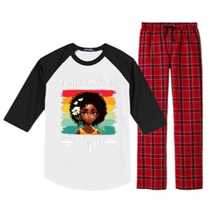 Unapologetically Dope Black Afro Girl Black History Month Raglan Sleeve Pajama Set