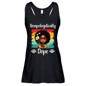 Unapologetically Dope Black Afro Girl Black History Month Ladies Essential Flowy Tank