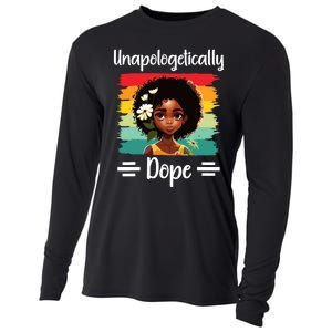 Unapologetically Dope Black Afro Girl Black History Month Cooling Performance Long Sleeve Crew