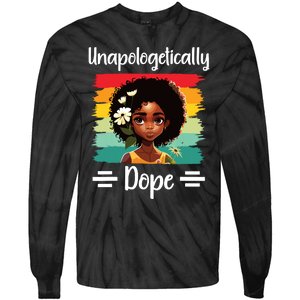 Unapologetically Dope Black Afro Girl Black History Month Tie-Dye Long Sleeve Shirt