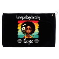 Unapologetically Dope Black Afro Girl Black History Month Grommeted Golf Towel