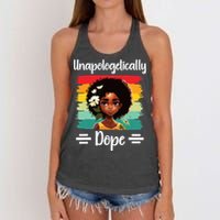 Unapologetically Dope Black Afro Girl Black History Month Women's Knotted Racerback Tank