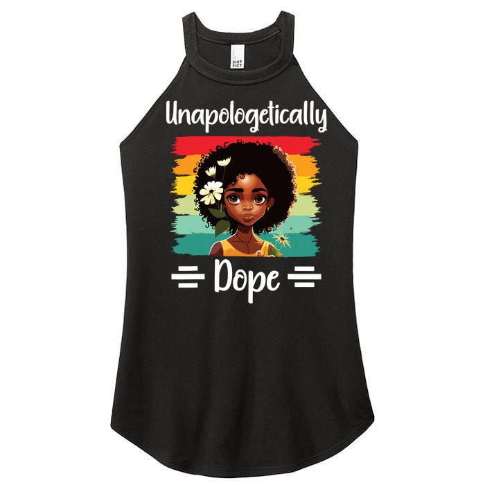 Unapologetically Dope Black Afro Girl Black History Month Women's Perfect Tri Rocker Tank