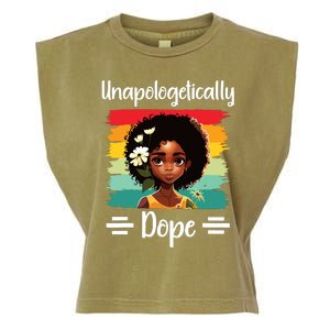 Unapologetically Dope Black Afro Girl Black History Month Garment-Dyed Women's Muscle Tee