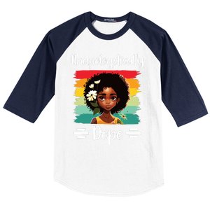 Unapologetically Dope Black Afro Girl Black History Month Baseball Sleeve Shirt