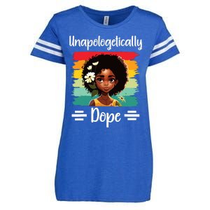 Unapologetically Dope Black Afro Girl Black History Month Enza Ladies Jersey Football T-Shirt