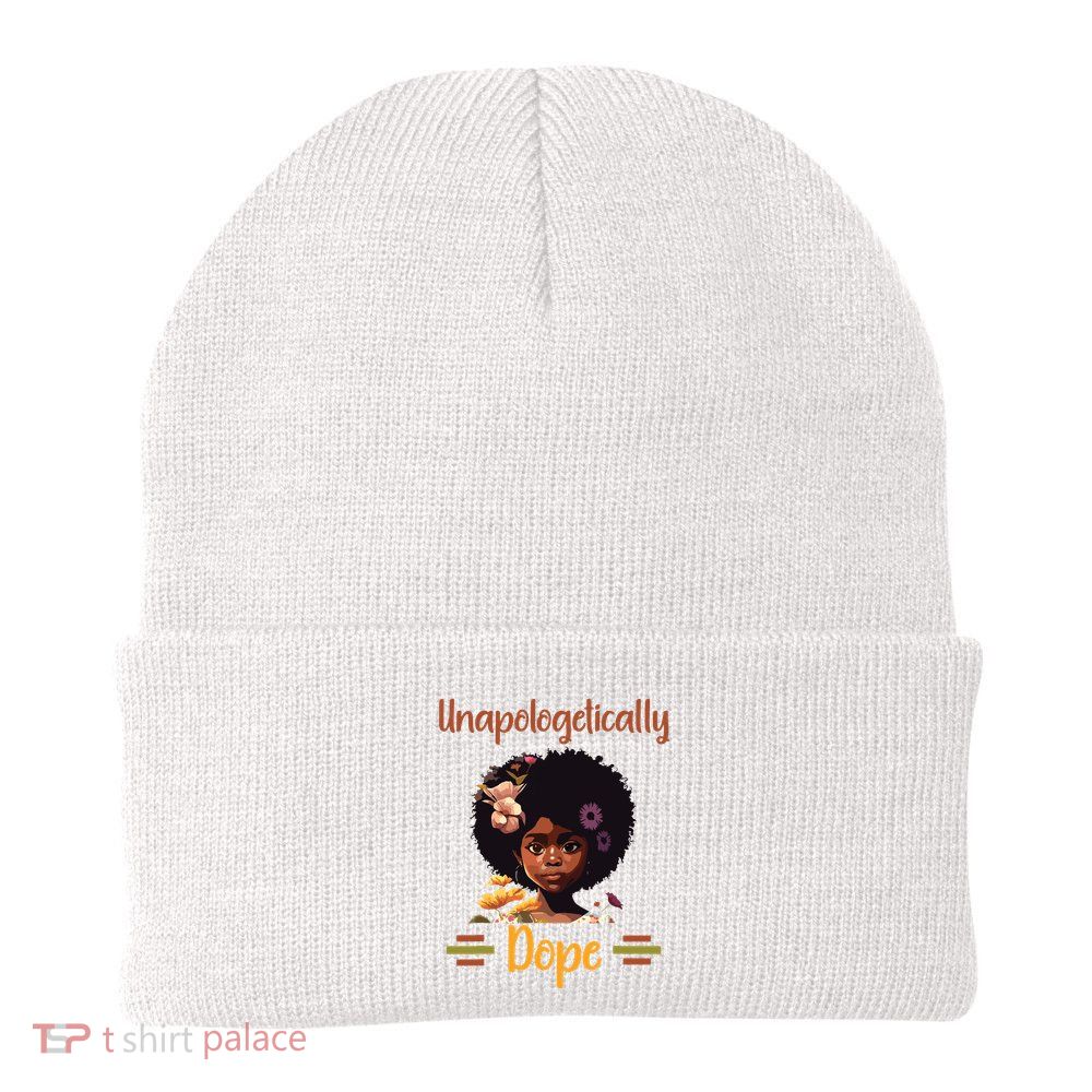 Unapologetically Dope Black Afro Girl Black History Month Beanie