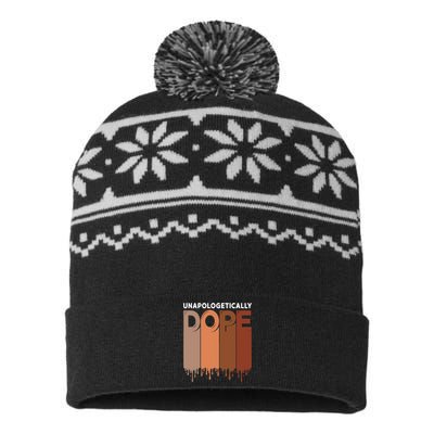 Unapologetically Dope Black Pride Melanin African American USA-Made Snowflake Beanie