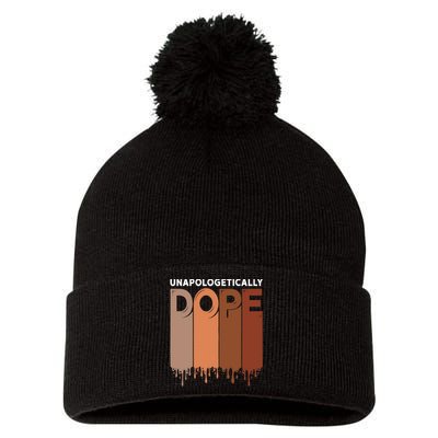 Unapologetically Dope Black Pride Melanin African American Pom Pom 12in Knit Beanie