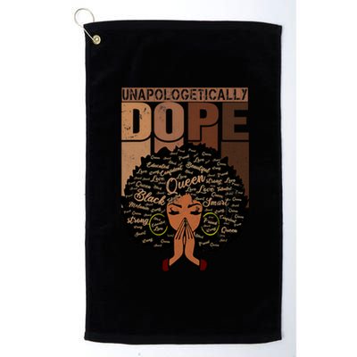 Unapologetically Dope Black Afro Black History Febuary Gift Platinum Collection Golf Towel