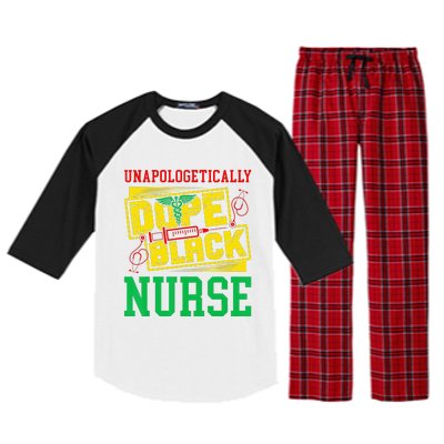 Unapologetically Dope Black Nurse for an African American Raglan Sleeve Pajama Set