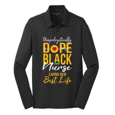 Unapologetically Dope Black Nurse Living Best Life RN Gift Silk Touch Performance Long Sleeve Polo