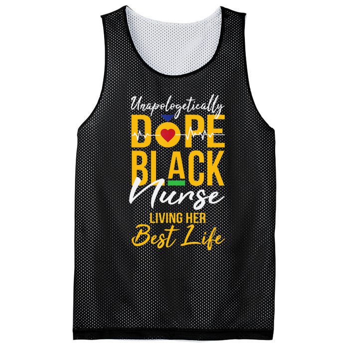 Unapologetically Dope Black Nurse Living Best Life RN Gift Mesh Reversible Basketball Jersey Tank