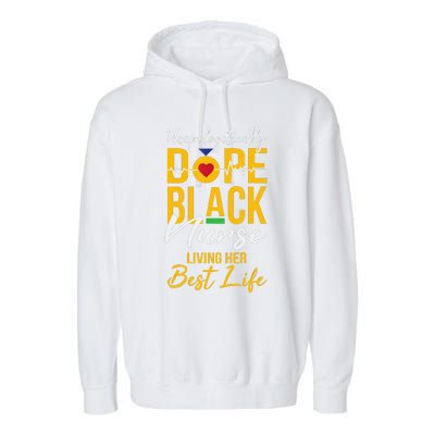 Unapologetically Dope Black Nurse Living Best Life RN Gift Garment-Dyed Fleece Hoodie