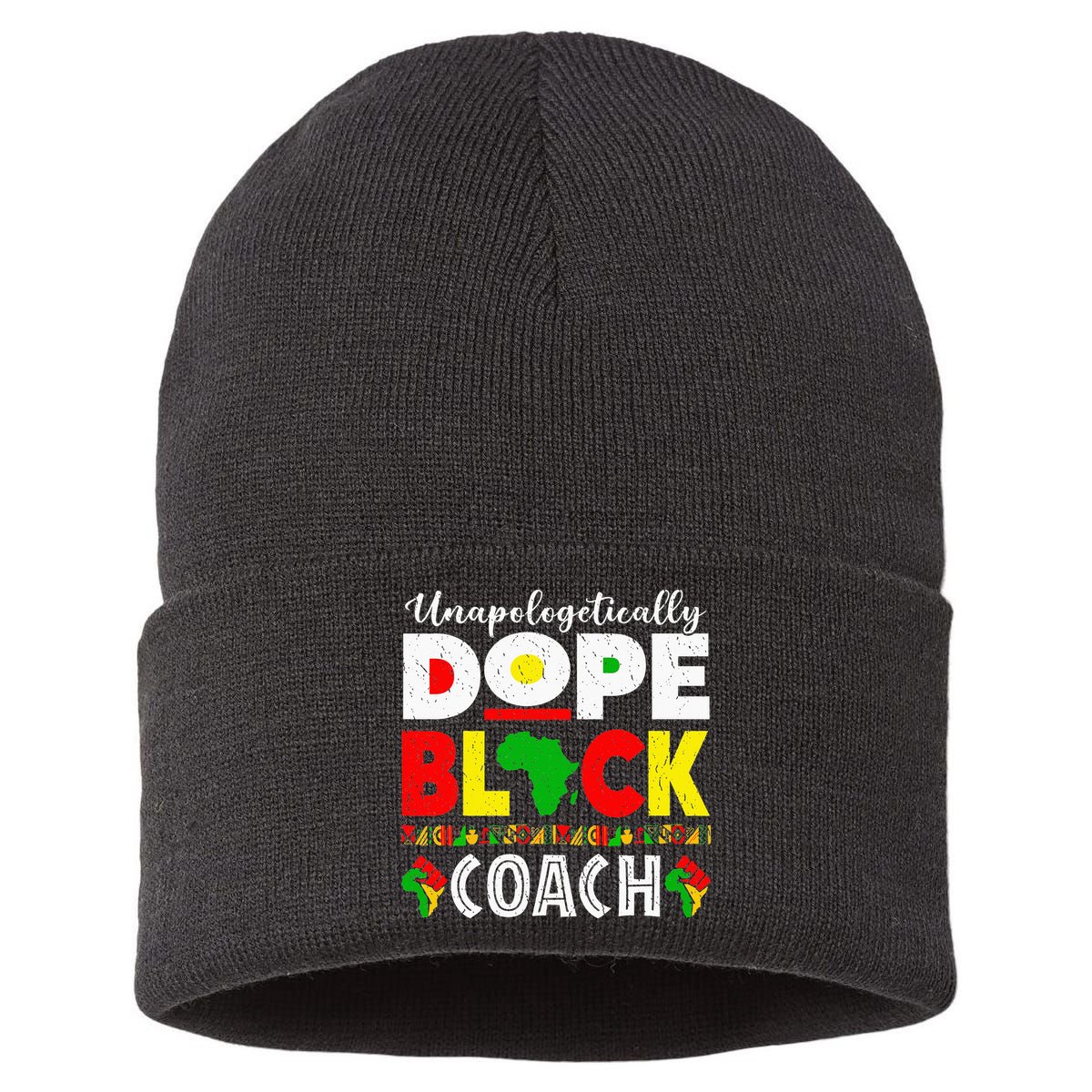 Unapologetically Dope Black Coach African Juneteenth Sustainable Knit Beanie