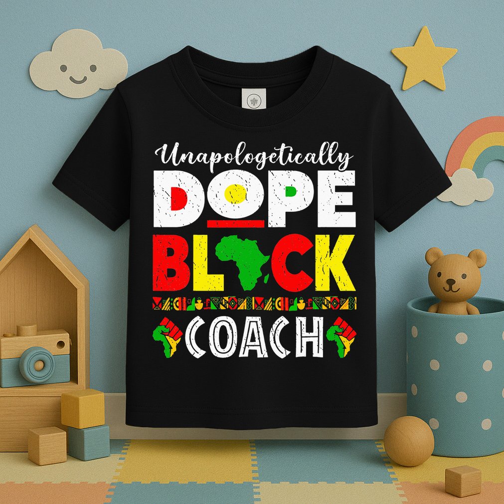 Unapologetically Dope Black Coach African Juneteenth Toddler T-Shirt