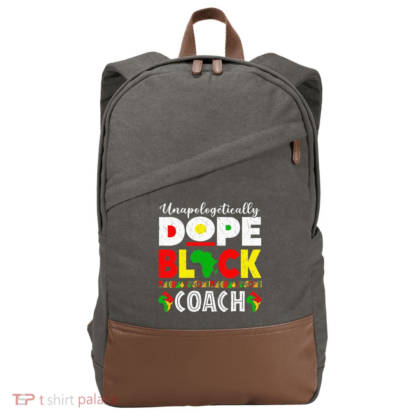 Unapologetically Dope Black Coach African Juneteenth Cotton Canvas Backpack