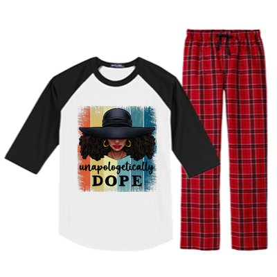 Unapologetically Dope Black History African American Ladies Raglan Sleeve Pajama Set